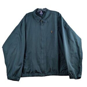 Vintage Chaps Ralph Lauren Mens XXL Green Jacket Embroidered Crest Logo Full Zip